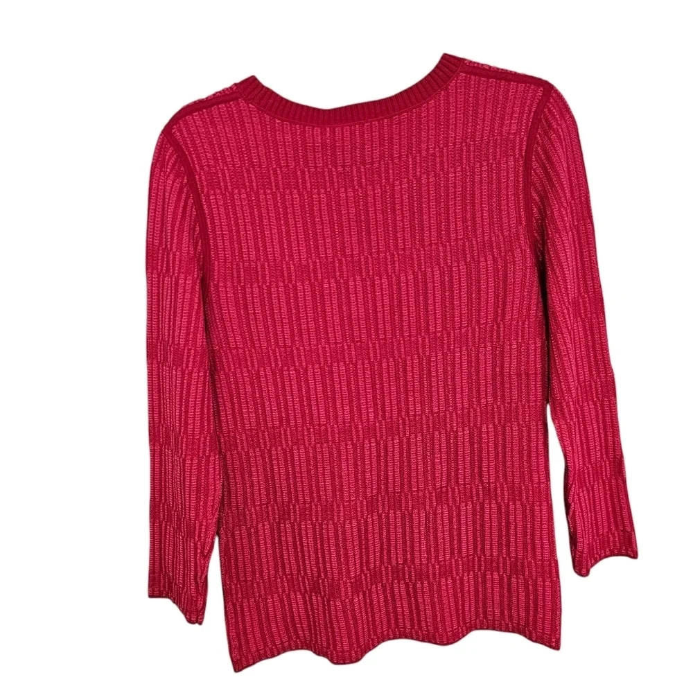 Tory Burch Knit Preppy Ribbed Sweater Textured Classic Strech